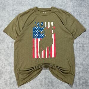 Kuiu ram silhouette USA flag casual western graphic tshirt army green mens XL